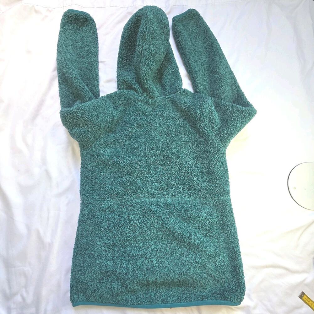 L.L.Bean Mountain Pile Fleece Hoodie Pullover Teddy Sherpa XS Mens Teal Blue - Picture 2 of 5
